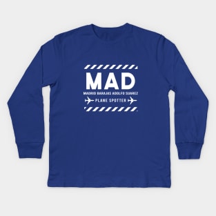 MAD Plane Spotter | Gift Kids Long Sleeve T-Shirt